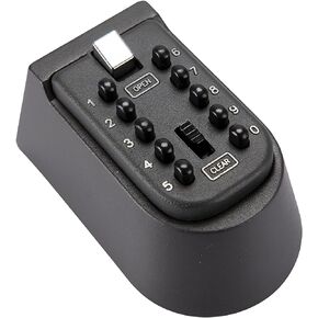 10 Digit Key Lock Box, Outdoor Wall Hanging Key Safe-Household Key Storage Lock Box (Black)