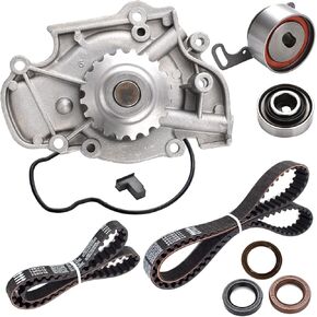 Nakuuly Timing Belt Kit with Water Pump Compatible with 1994-2002 Honda Accord, 1998 Odyssey, 1997-1999 Acura CL, 1998-1999 Isuzu Oasis 2.2L 2.3L L4 SOHC 16V Engine F22B1 F23A1 F23A4 F23A5 F23A7