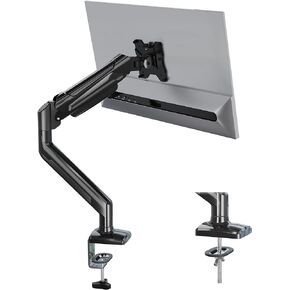BONTEC Dual Monitor Stand, Adjustable Gas Spring Monitor Desk Mount for 13-32 Inch Screens, Full Motion VESA Mount with C Clamp, Grommet Base, Tilt, Swivel, Rotation, Each Arm Holds 6.6 to 19.8lbs