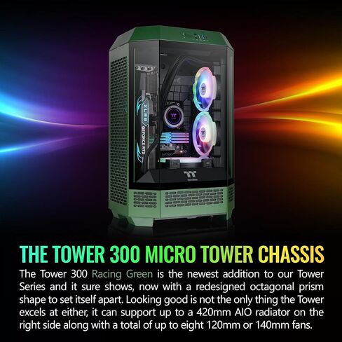 حافظة Tower 300 باللون الأسود بحجم Micro-ATX؛ تتضمن مروحة CT مقاس 2 × 140 مم؛ يدعم مشعاع يصل إلى 420 مم؛ طقم حامل الهيكل الاختياري يسمح بالعرض الأفقي؛ CA-1Y4-00S1WN-00; ضمان 3 سنوات in Saudi Arabia