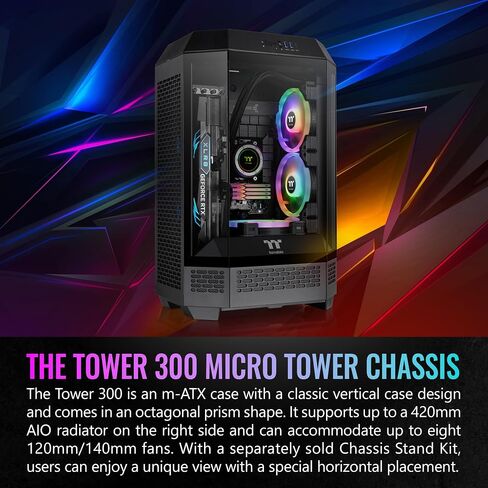 حافظة Tower 300 باللون الأسود بحجم Micro-ATX؛ تتضمن مروحة CT مقاس 2 × 140 مم؛ يدعم مشعاع يصل إلى 420 مم؛ طقم حامل الهيكل الاختياري يسمح بالعرض الأفقي؛ CA-1Y4-00S1WN-00; ضمان 3 سنوات in Saudi Arabia