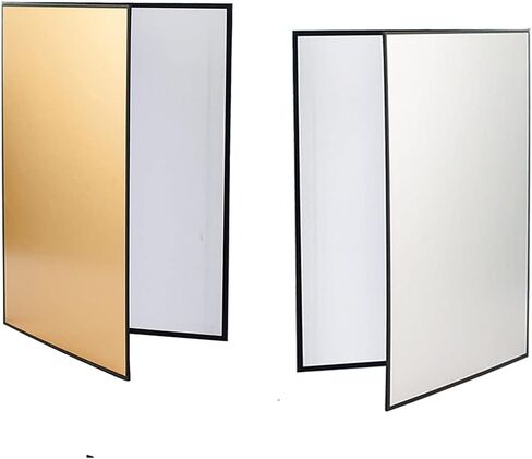 ورق مقوى عاكس للصور مقاس 8 × 11 بوصة / 21 × 29 سم أبيض وأسود وفضي وذهبي، لوح ارتداد للضوء للمنتج، دعامات تصوير طعام ثابتة، عبوتان in Kuwait