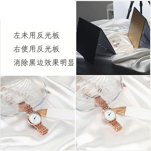 ورق مقوى عاكس للصور مقاس 8 × 11 بوصة / 21 × 29 سم أبيض وأسود وفضي وذهبي، لوح ارتداد للضوء للمنتج، دعامات تصوير طعام ثابتة، عبوتان in Kuwait