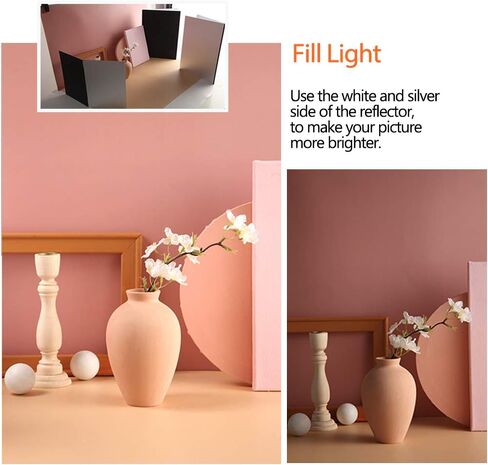 ورق مقوى عاكس للصور مقاس 8 × 11 بوصة / 21 × 29 سم أبيض وأسود وفضي وذهبي، لوح ارتداد للضوء للمنتج، دعامات تصوير طعام ثابتة، عبوتان in Kuwait