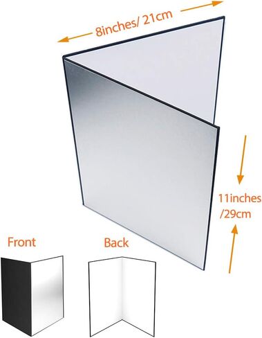 ورق مقوى عاكس للصور مقاس 8 × 11 بوصة / 21 × 29 سم أبيض وأسود وفضي وذهبي، لوح ارتداد للضوء للمنتج، دعامات تصوير طعام ثابتة، عبوتان in Kuwait