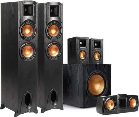 نظام مسرح منزلي Klipsch Synergy Black Label F-200 5.1 قوي وفعال مع مضخم صوت أمامي مقاس 10 بوصات وتقنية Tractrix Horn لساعات من متعة الاستماع in Saudi Arabia