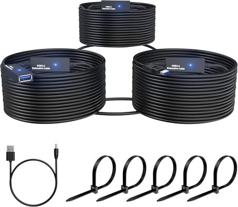 سلك موسع USB نشط بطول 66 قدمًا/20 مترًا، كابل تمديد USB 3.0، ذكر إلى أنثى، متوافق مع محرك فلاش USB، القرص الصلب، قارئ البطاقات، كاميرا الويب، الطابعة، لوحة المفاتيح، الماوس، بلاي ستيشن، إكس بوكس، سماعة الواقع الافتراضي in Kuwait