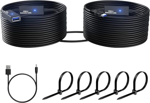 USB Active Extender Cord 66FT/20m, USB 3.0 Extension Cable, A Male to Female, Compatible for USB Flash Drive, Hard Drive, Card Reader, Webcam, Printer, Keyboard, Mouse, Playstation, Xbox, VR Headset in Saudi Arabia
