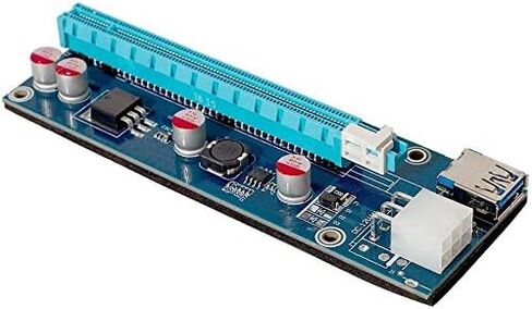 حزمة PCIe Riser 6، بطاقة محول GPU Riser، موسع PCI Express 1X إلى 16X، ملحق بطاقة رسومات التعدين USB 3.0، كابل طاقة 6pin MOLEX إلى SATA لجهاز Ethereum Bitcoin Litecoin in Kuwait