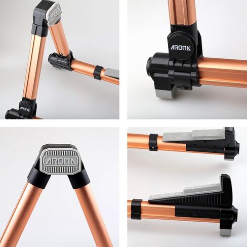 حامل جيتار قابل للطي، حامل جيتار عالمي على شكل حرف A، مسند جيتار قابل للتعديل ومحمول للجيتار الصوتي، الجيتارات الكهربائية، الجهير والقيثارة، مثالي للمسرح والمنزل/ذهبي وردي in Kuwait