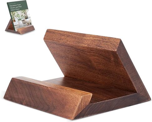 حامل كتب الجوز: حامل كتب خشبي فاخر للمكتب أو المكتب - حامل كتب مثالي لغرفة المعيشة أو المطبخ أو طاولة القهوة - تصميم حديث، صغير in Kuwait