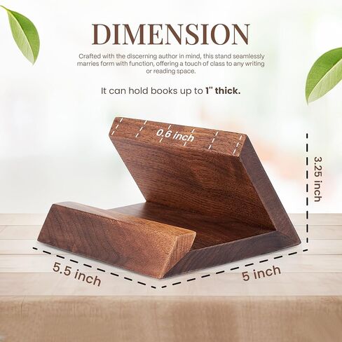 حامل كتب الجوز: حامل كتب خشبي فاخر للمكتب أو المكتب - حامل كتب مثالي لغرفة المعيشة أو المطبخ أو طاولة القهوة - تصميم حديث، صغير in Kuwait