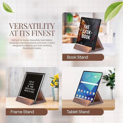 حامل كتب الجوز: حامل كتب خشبي فاخر للمكتب أو المكتب - حامل كتب مثالي لغرفة المعيشة أو المطبخ أو طاولة القهوة - تصميم حديث، صغير in Kuwait