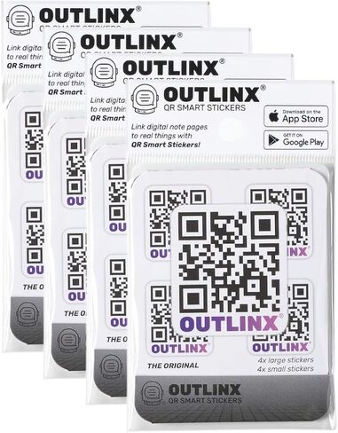 ملصقات QR الذكية | قم بلصق الملاحظات الرقمية على الأشياء الخاصة بك | الحزمة الأصلية المكونة من 4 ملصقات 32x in Kuwait
