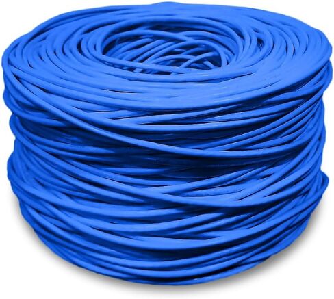 SolidLink - SL601N CAT5e 1000ft UTP كابل موصل صلب 24AWG LAN شبكة إيثرنت RJ45 سلك، أزرق (SL601)، in Kuwait