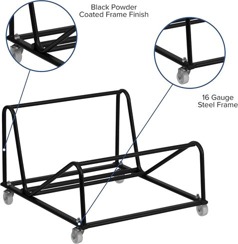 Flash Furniture 4 Pack HERCULES Series 880 lb. كرسي مكدس أسود فائق السعة مع إطار مطلي بمسحوق أسود in Kuwait
