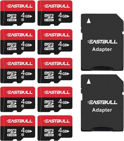 (Not 128G) 128MB 10-Pack of Micro SD Card Full HD Video UHS-I, U1, Class 10 | EASTBULL 90MB/s SD Memory Cards 128M SD Cards Pack for Surveillance Security Cam (10PCS, 2 Adapters) in Saudi Arabia