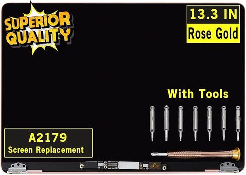 استبدال الشاشة لجهاز MacBook Air A2179 2020 Year EMC 3302 MVH22 MVH42 MVH52 MWTJ2 MWTK2 MWTL2 شاشة عرض LCD Retina مجموعة كاملة تجميع علوي كامل 13.3 بوصة 2560x1600 (ذهبي وردي) in Kuwait