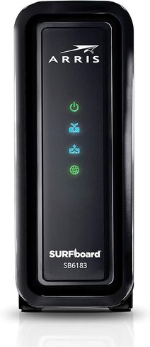 ARRIS SURFboard SB6183-RB DOCSIS 3.0 16x4 Gigabit Cable Modem، Comcast Xfinity، Cox، Spectrum والمزيد، منفذ 1 جيجابت في الثانية، سرعة إنترنت قصوى 400 ميجابت في الثانية، إعداد سهل مع تطبيق SURFboard المركزي BLK - متجدد in Kuwait