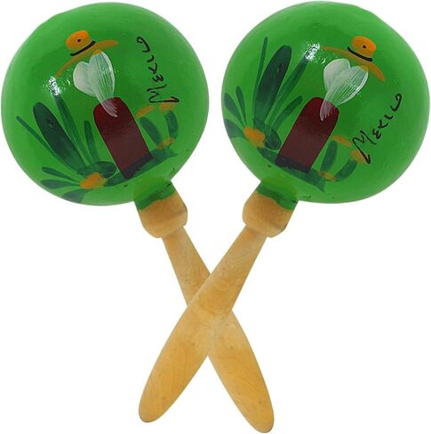 Needzo Maracas Musical Instrument, Large Colorful Wooden Pair with Hand Painted Flower Design, Latin Percussion for Adults, 8 Inches in Saudi Arabia