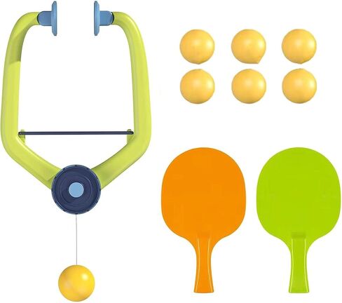 مجموعة تدريب تنس الطاولة المعلقة، مجموعة كرة بينج بونج المحمولة مع كرات بينج بونج ومجداف، تنس طاولة معلقة في الأماكن المغلقة، ألعاب داخلية، لعبة تفاعل الوالدين والطفل (مضربان 6 كرات) in Kuwait
