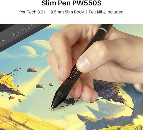 كمبيوتر HUION Kamvas Studio 16 قلم، تابلت رسم مستقل 15.8 بوصة مع شاشة لمس 2.5K QHD، 100% Adobe RGB، قلم نحيف PW550S، Windows 11 Pro، Intel Core i7، 16 جيجا رام + 512 جيجا SSD in Kuwait