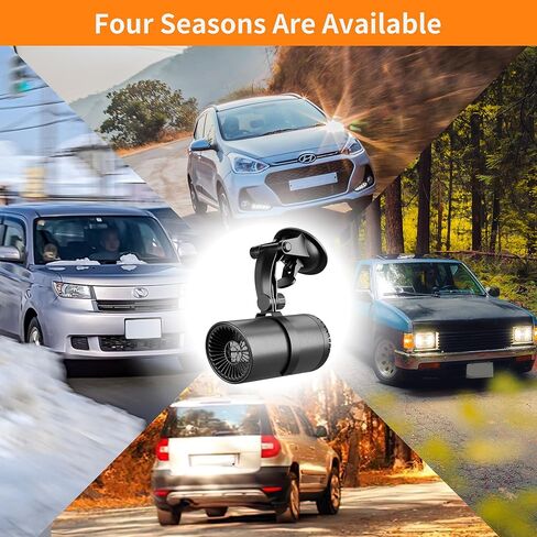 سخان سيارة مزيل الصقيع المحمول، 12 فولت 150 واط مزيل صقيع الزجاج الأمامي للسيارات عالي الطاقة، مروحة تسخين/مروحة تبريد 2 في 1 مع قاعدة تثبيت بالشفط in Kuwait