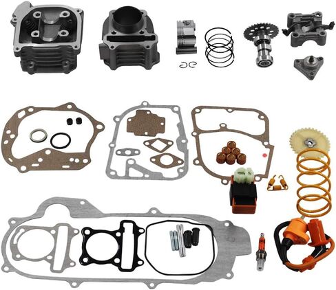 مجموعات إعادة بناء الأسطوانة gy6 kymlaa 100cc مجموعة التجويف الكبير لصمام 69 مم 49cc 50cc 139qmb محرك السكوتر 50 مم مجموعة ترقية التجويف مع 6 سنون سباق cdi ملف الإشعال أداء شرارة التوصيل مخلب الربيع in Saudi Arabia