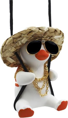 Swing Duck Car Hanging Ornament, Super Cute Swing Ducks Mirror Hanging Accessories, Auto Decoration Rearview Mirror Pendant Flying Duck Car Interior Set (Blue) in Saudi Arabia