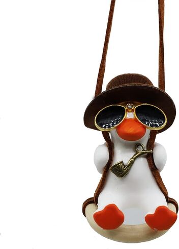 Swing Duck Car Hanging Ornament, Super Cute Swing Ducks Mirror Hanging Accessories, Auto Decoration Rearview Mirror Pendant Flying Duck Car Interior Set (Blue) in Saudi Arabia