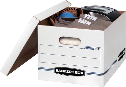 Bankers Box 30-Pack Medium-Duty File Storage Boxes, Letter/Legal, FastFold | Speed through filing with FastFold setup, sturdy stacking, reinforced handles, and dependable document protection. in Saudi Arabia