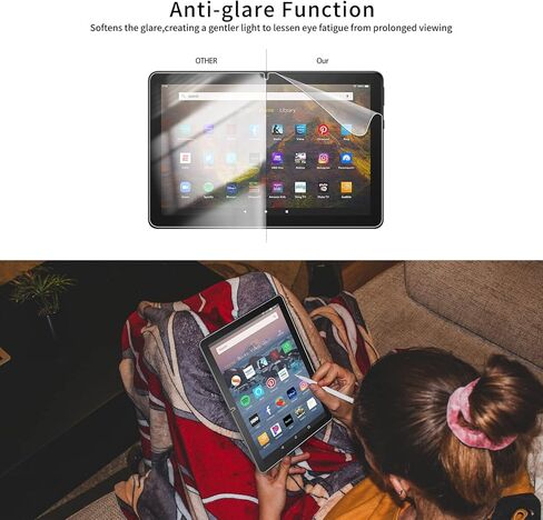 [2 Pack] Anti Glare Screen Protector for All-New Fire HD 10 Tablet/Kids Fire HD 10/ Fire HD 10 Plus 10.1 Inch (11th Generation 2021 Release),HD Clear Screen Protector Film (Anti Fingerprint)(Matte) in Kuwait