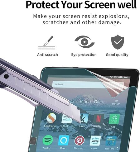 [2 Pack] Anti Glare Screen Protector for All-New Fire HD 10 Tablet/Kids Fire HD 10/ Fire HD 10 Plus 10.1 Inch (11th Generation 2021 Release),HD Clear Screen Protector Film (Anti Fingerprint)(Matte) in Kuwait