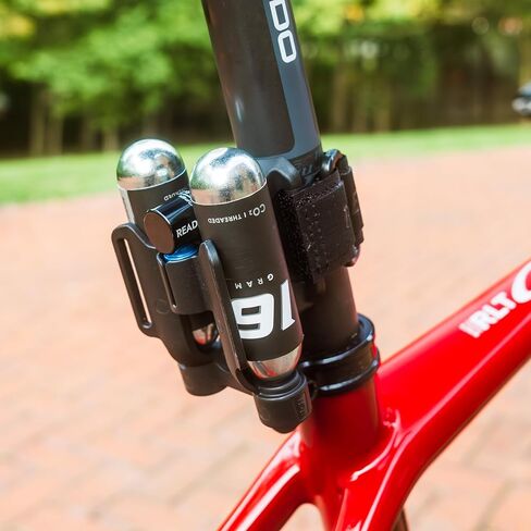 طقم نفخ ثاني أكسيد الكربون من صاروخ الهواء للدراجات الجبلية والطرق والحصى - متوافق مع صمام بريستا وشرايدر - طقم إصلاح إطارات الدراجات سهل الاستخدام - يتضمن دعامة تثبيت وخراطيش ثاني أكسيد الكربون 16 جم in Kuwait