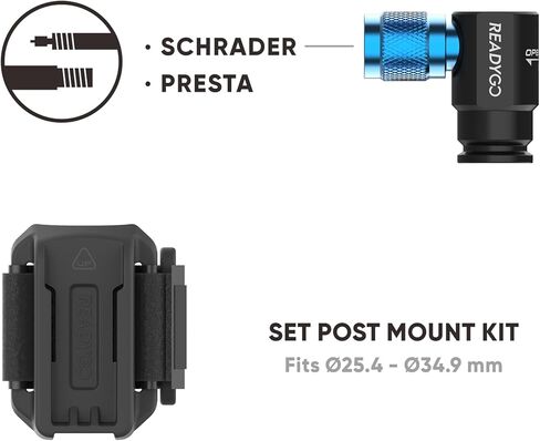 طقم نفخ ثاني أكسيد الكربون من صاروخ الهواء للدراجات الجبلية والطرق والحصى - متوافق مع صمام بريستا وشرايدر - طقم إصلاح إطارات الدراجات سهل الاستخدام - يتضمن دعامة تثبيت وخراطيش ثاني أكسيد الكربون 16 جم in Kuwait