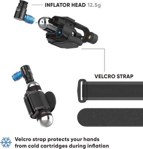 طقم نفخ ثاني أكسيد الكربون من صاروخ الهواء للدراجات الجبلية والطرق والحصى - متوافق مع صمام بريستا وشرايدر - طقم إصلاح إطارات الدراجات سهل الاستخدام - يتضمن دعامة تثبيت وخراطيش ثاني أكسيد الكربون 16 جم in Kuwait