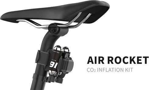 طقم نفخ ثاني أكسيد الكربون من صاروخ الهواء للدراجات الجبلية والطرق والحصى - متوافق مع صمام بريستا وشرايدر - طقم إصلاح إطارات الدراجات سهل الاستخدام - يتضمن دعامة تثبيت وخراطيش ثاني أكسيد الكربون 16 جم in Kuwait