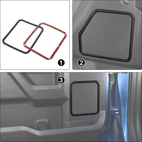 Linskip Audio Door Speaker Rings Compatible with Ford F-150 2015 2016 2017 2018 2019 2020, F150 Audio Door Speaker Trim, F150 Interior Accessories(Black Wood Grain) in Saudi Arabia