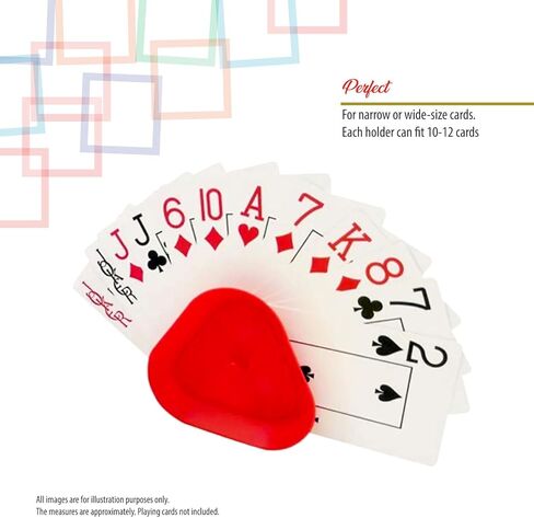 حامل حر اليدين على شكل مثلث لأوراق اللعب. صينية حامل بطاقات الألعاب مثالية للأطفال كبار السن، كاناستا، أونو، بوكر، الأطفال الكبار. الربيع التلقائي. زوايا مدورة. in Kuwait