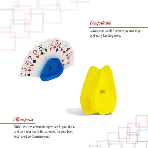 حامل حر اليدين على شكل مثلث لأوراق اللعب. صينية حامل بطاقات الألعاب مثالية للأطفال كبار السن، كاناستا، أونو، بوكر، الأطفال الكبار. الربيع التلقائي. زوايا مدورة. in Kuwait