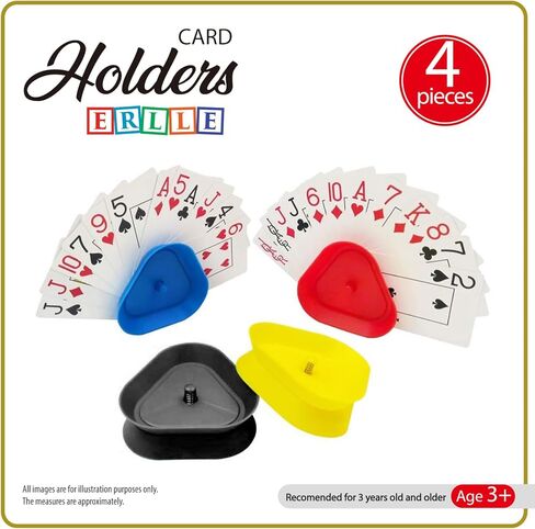 حامل حر اليدين على شكل مثلث لأوراق اللعب. صينية حامل بطاقات الألعاب مثالية للأطفال كبار السن، كاناستا، أونو، بوكر، الأطفال الكبار. الربيع التلقائي. زوايا مدورة. in Kuwait