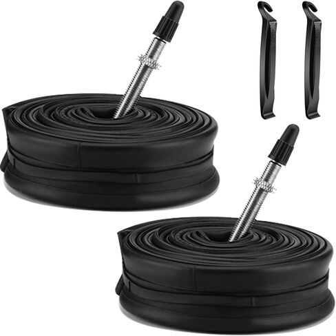 2 حزمة 700x32C/35C/38C/40C الدراجة الداخلية أنابيب بريستا صمام 48 مللي متر 700C الطريق دراجة أنابيب مع 2 عتلات الإطارات in Saudi Arabia