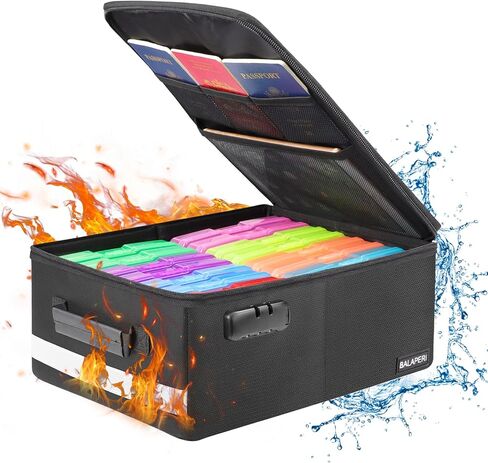 صندوق تخزين الصور مع قفل، صندوق منظم صور مقاوم للحريق مع 16 حقيبة متعددة الألوان مقاس 4 × 6 بوصة، صندوق تخزين صور قابل للطي مع مقبض للألبومات وملصقات وبطاقات الطوابع in Kuwait