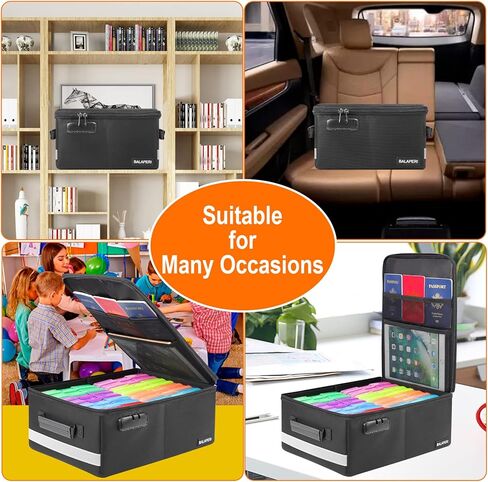 صندوق تخزين الصور مع قفل، صندوق منظم صور مقاوم للحريق مع 16 حقيبة متعددة الألوان مقاس 4 × 6 بوصة، صندوق تخزين صور قابل للطي مع مقبض للألبومات وملصقات وبطاقات الطوابع in Kuwait