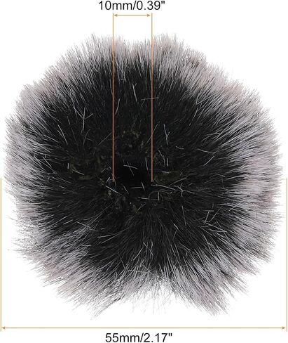 MECCANIXITY فروي ميكروفون الزجاج الأمامي 10 مم × 55 مم غطاء ميكروفون الزجاج الأمامي للميكروفون الداخلي والخارجي أسود 6 حزمة in Kuwait