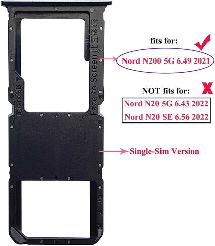 لـ OnePlus Nord N200 5G بديل حامل فتحة بطاقة Sim واحدة لـ OnePlus Nord N200 5G 6.49 بوصة DE2118 DE2117، مع دبوس إخراج (N200 5G-Blue) in Saudi Arabia