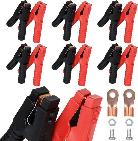 8 Pcs 500A Battery Jumper Cable Clamps, Heavy Duty Copper Clips Battery Charging Connector Kit, Car Jumper Cable Ends for Car Auto Vehicle in Saudi Arabia