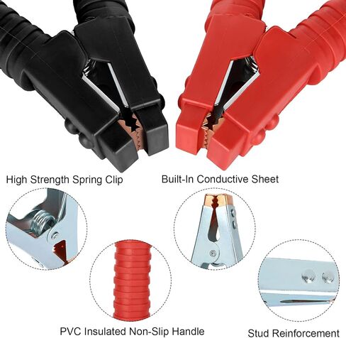 8 Pcs 500A Battery Jumper Cable Clamps, Heavy Duty Copper Clips Battery Charging Connector Kit, Car Jumper Cable Ends for Car Auto Vehicle in Saudi Arabia