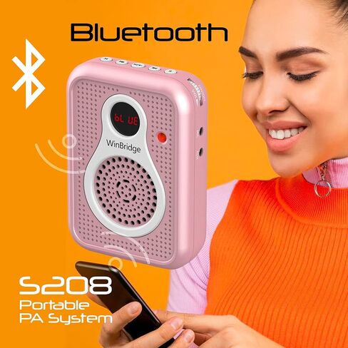 Mini Voice Amplifier with Headset Microphone Wired Portable Bluetooth Speaker Rechargeable Pa System Personal Amplifier for Teachers, Tour Guides, Coaches, Elders, etc in Saudi Arabia