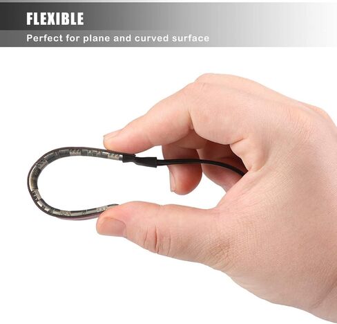 CZC AUTO 6 LED شريط ضوء كهرماني للوحة ترخيص احتياطية لإشارة الانعطاف للدراجات النارية، قطعتان 12 فولت 6-5050-SMD شريط إضاءة مرن أصفر مقاوم للماء عالمي للدراجات النارية ATV UTV سكوتر دراجة in Kuwait